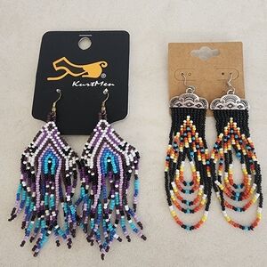 Kurtmen Beaded Western Earing & Southwestern Multicolor Beaded Earrings Bundle